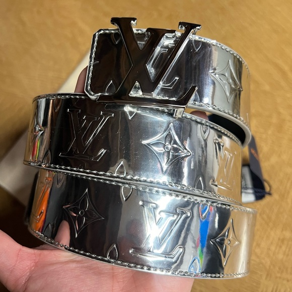 Louis Vuitton Monogram Miroir 40mm Reversible LV Initiales Belt 110 40 Silver - Picture 10 of 13